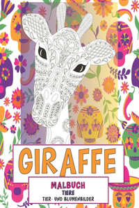 Malbuch - Tier- und Blumenbilder - Tiere - Giraffe