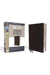 NIV, Thinline Reference Bible, Bonded Leather, Black, Red Letter Edition, Comfort Print