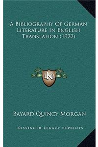 A Bibliography of German Literature in English Translation (1922)