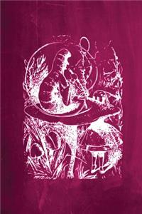 Alice in Wonderland Chalkboard Journal - Alice and The Caterpillar (Pink)