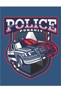 Police Pursuit Notebook For Kids, 90 Page Blank Lined Journal