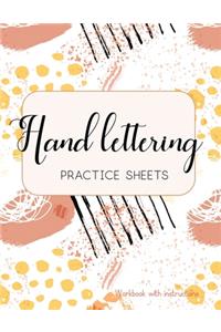 Hand Lettering Practice Sheets Workbook with instructions