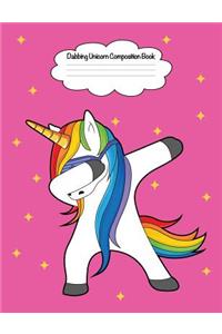 Dabbing Unicorn Composition Book: 7.44 X 9.69 Cute Holiday Dancing Design Wide Ruled Lined School Composition Book Paper Notebook Journal Unique Inspirational Gift for Students, Teachers, Friends, Family