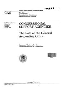 Congressional Support Agencies: The Role of the General Accounting Office