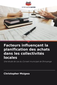 Facteurs influençant la planification des achats dans les collectivités locales