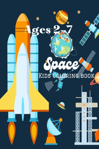 Ages 2-7 Space Kids Coloring Book