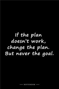 If the plan doesn't work, change the plan. But never the goal.
