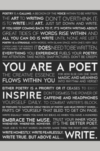 Poet's Notebook for Poets, Writers & Authors - The Poetry Manifesto - Blank Lined Journal