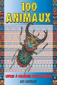 Livres à colorier pour adultes - Art abstrait - 100 animaux
