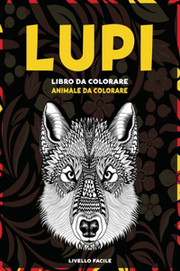 Libro da colorare - Livello facile - Animale da colorare - Lupi