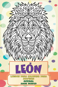 Libros para colorear para mujeres - Amor propio - Animal - León