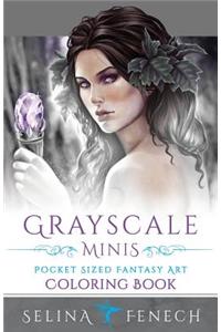 Grayscale Minis - Pocket Sized Fantasy Art Coloring Book