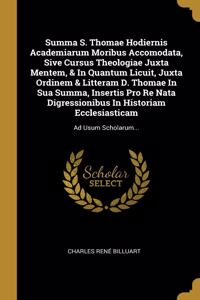 Summa S. Thomae Hodiernis Academiarum Moribus Accomodata, Sive Cursus Theologiae Juxta Mentem, & In Quantum Licuit, Juxta Ordinem & Litteram D. Thomae In Sua Summa, Insertis Pro Re Nata Digressionibus In Historiam Ecclesiasticam