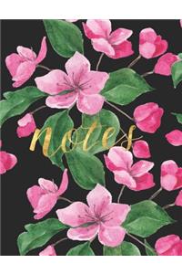 Notes: Floral Notebook/ Flower Journal/ College Ruled Paper, 8.5 x 11, 120 pages