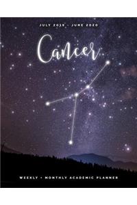 Cancer July 2019 - June 2020 Weekly + Monthly Academic Planner