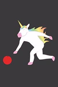 Einhorn spielt Bowling