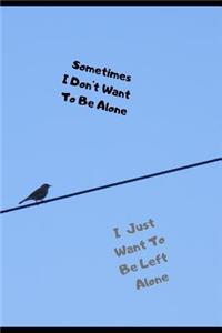 Sometimes I Don't Want to Be Alone. I Just Want to Be Left Alone
