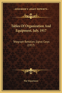 Tables Of Organization And Equipment, July, 1917