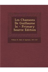 Les Chansons de Guillaume IX