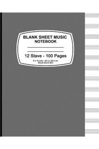 Blank Sheet Music Notebook (Gray)