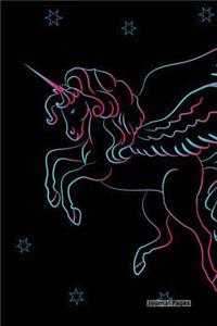 Journal Pages - Neon Unicorn (Decorative Notebook)