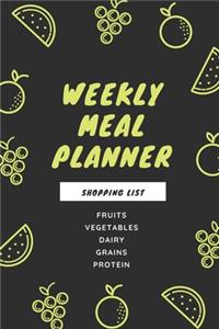Weekly Meal Planner Healthy Eating Habits Tutti Fruity Pattern