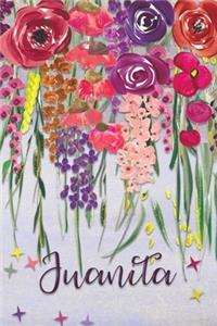 Juanita: Personalized Lined Journal - Colorful Floral Waterfall (Customized Name Gifts)