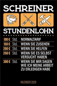 Schreiner Stundenlohn - Kalender 2020