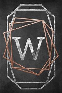 Chalkboard Foiling Minimalist Letter Notebook - W