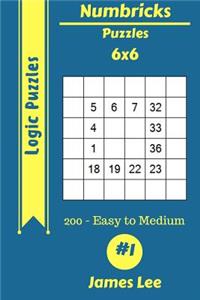 Numbricks Puzzles - 200 Easy to Medium 6x6 vol. 1