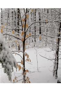 Winter Season School Composition Book Snowy Woods 130 Pages