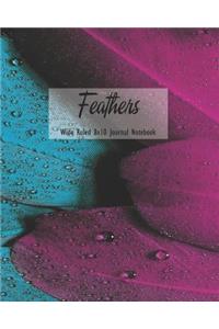 Feathers Wide Ruled 8x10 Journal Notebook