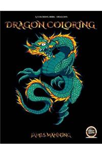A coloring (colouring) book for adults with 40 pictures of dragons to color