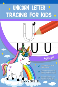 Unicorn Letter Tracing for Kids