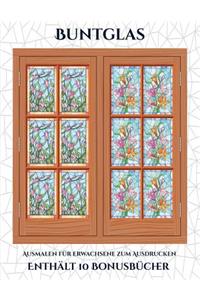 Ausmalen für Erwachsene zum Ausdrucken (Buntglas)