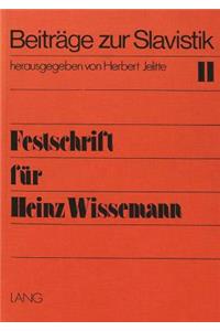 Festschrift fuer Heinz Wissemann