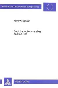 Sept Traductions Arabes de Ben Sira