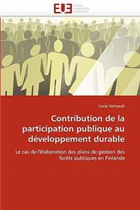 Contribution de la participation publique au développement durable