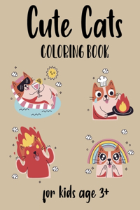 Cute Cats Coloring Book for Kids Ages 3+