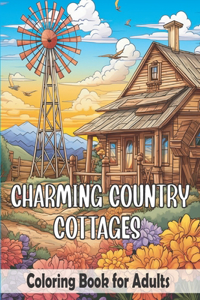 Charming Country Cottages coloring for Adults