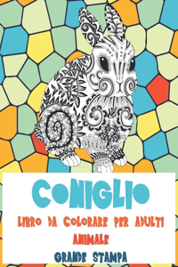 Libro da colorare per adulti - Grande stampa - Animale - Coniglio