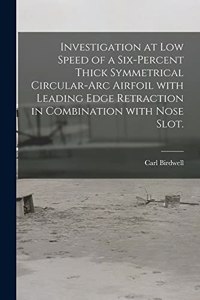 Investigation at Low Speed of a Six-percent Thick Symmetrical Circular-arc Airfoil With Leading Edge Retraction in Combination With Nose Slot.