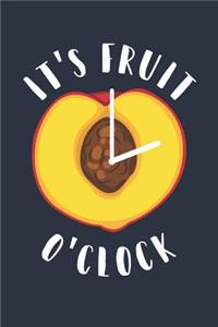 Food Journal 'It's Fruit o'Clock' - Vegetarian Gift for Peach Lovers - Fruit Diet Diary - Peach Notebook