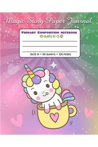 Primary Composition Notebook Grades K-2 Magic Story Paper Journal