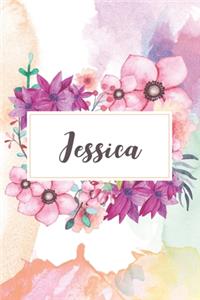 Jessica: Personalized Journal - beautiful floral notebook cover with 120 blank, lined pages.