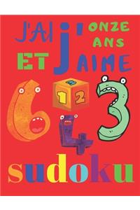 J'ai onze ans et j'aime sudoku: Difficulté difficile: Le livre de casse-tête ultime pour les enfants de 11 ans. Sudoku difficulté difficile