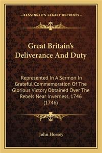 Great Britain's Deliverance and Duty