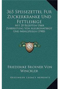 365 Speisezettel Fur Zuckerkranke Und Fettleibige