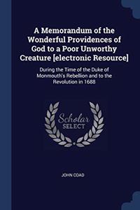 A MEMORANDUM OF THE WONDERFUL PROVIDENCE
