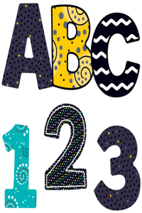 Black, White & Bold Bulletin Board Letters